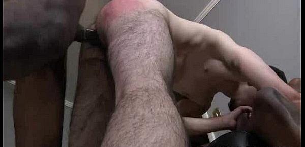  Interracial hung hairy assed black raw fucks muscled older white guy 01